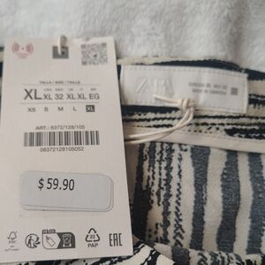 Zara Monochrome Striped XL Trousers